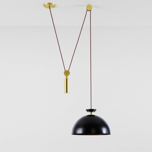 Подвесной светильник Shape up Pendant Hemisphere Black Латунь Черный Подвесной светильник Shape up Pendant Hemisphere Black Латунь Черный в Воронеже | Loft Concept