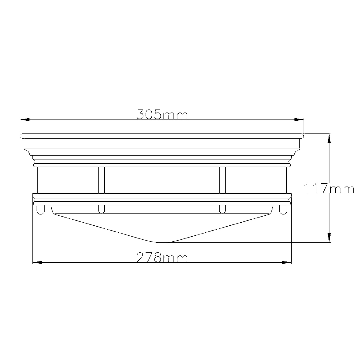 Потолочный светильник для ванных комнат со стеклянным плафоном в форме перевернутого конуса Hinkley в Воронеже