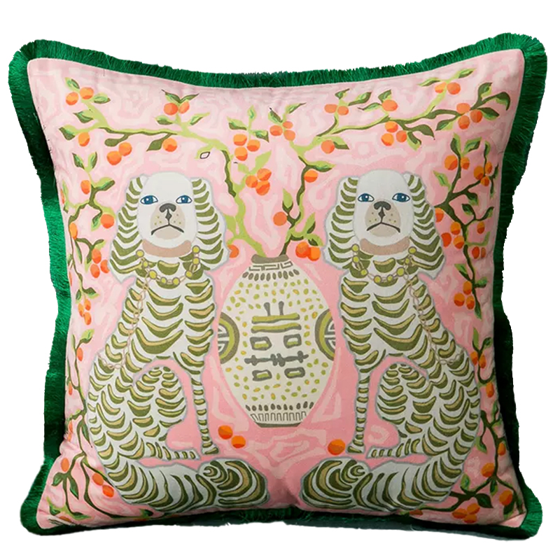 Декоративная подушка Two Dogs Pink Cushion Розовый Мульти Декоративная подушка Two Dogs Pink Cushion Розовый Мульти в Воронеже | Loft Concept