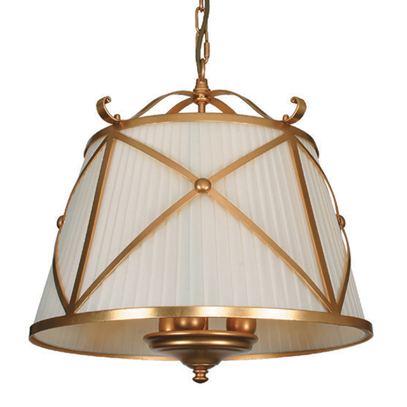 Люстра абажур Provence Lampshade Light Gold Chandelier Бежевый Золотой в Воронеже | Loft Concept 