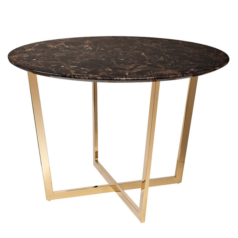 Обеденный стол Dining table Jacques round Brown Коричневый Золотой в Воронеже | Loft Concept 