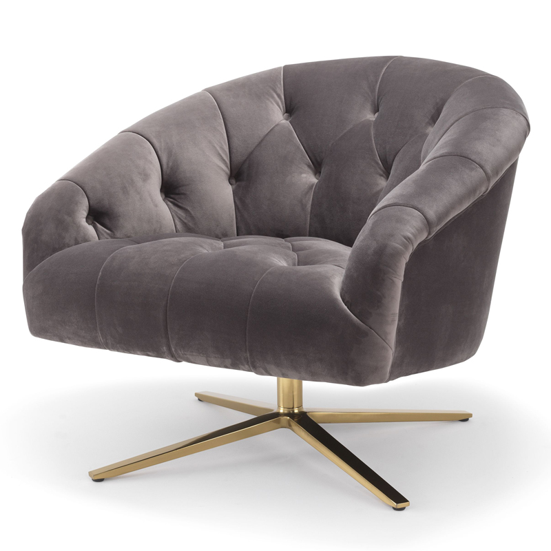 Кресло Eichholtz Swivel Chair Gardner Серый (Gray) Латунь Кресло Eichholtz Swivel Chair Gardner Серый (Gray) Латунь в Воронеже | Loft Concept