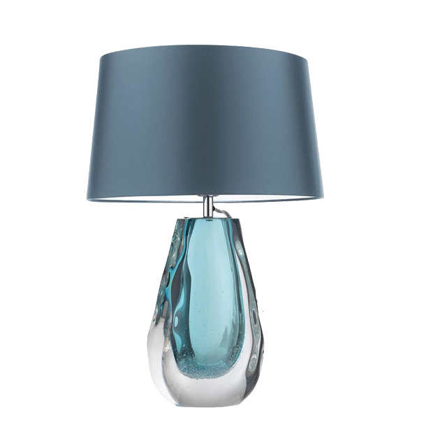 Настольная лампа Anya Peacock Table Lamp Хром Прозрачный Голубой в Воронеже | Loft Concept 