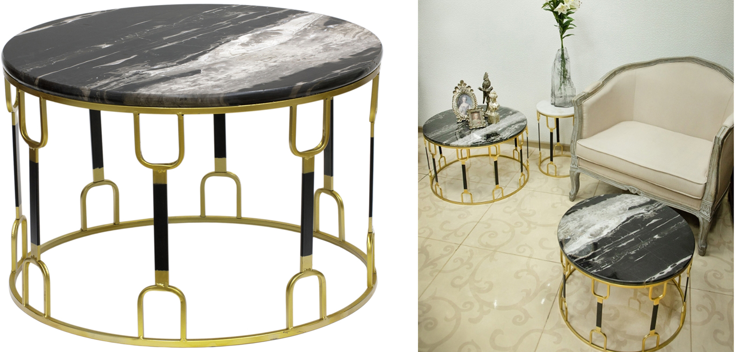 Приставной стол Dorius Side Table black marble - фото
