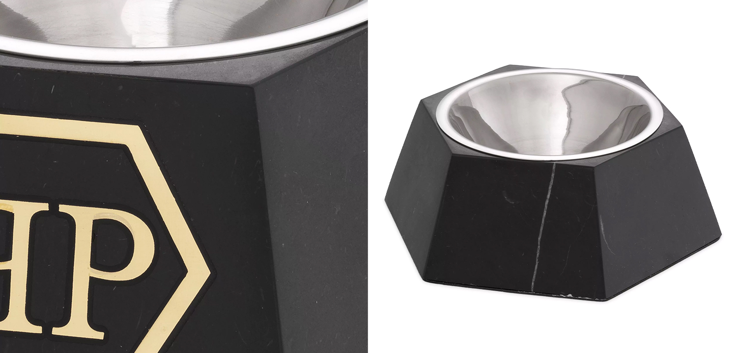 Миска для корма Philipp Plein Dog Food bowl Nice L Black - фото