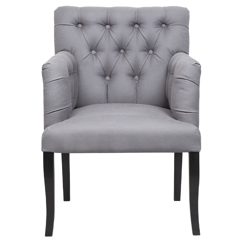 Кресло Addison Chic Armchair grey flax Серый Черный в Воронеже | Loft Concept 