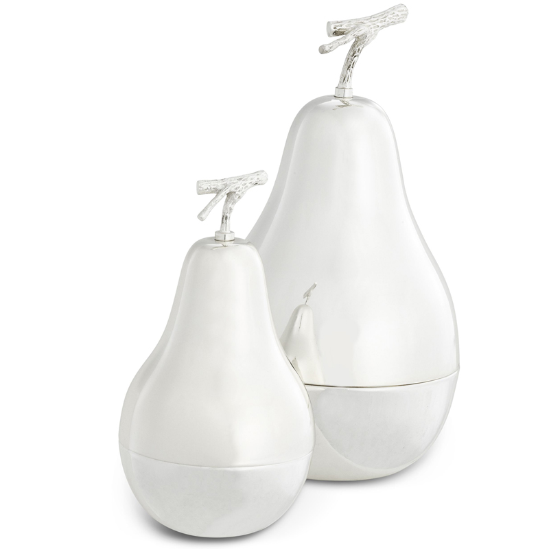 Комплект шкатулок Eichholtz Box Pear Set of 2 Silver Серебряный в Воронеже | Loft Concept 