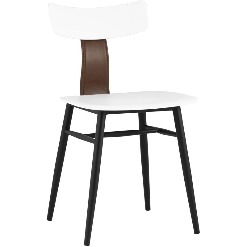 Стул ANT White Eco-Leather 2 шт Белый Коричневый Черный Стул ANT White Eco-Leather 2 шт Белый Коричневый Черный в Воронеже | Loft Concept
