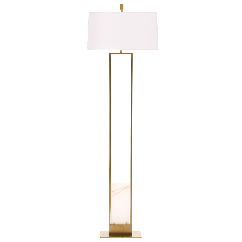 Торшер Arteriors MARKHAM FLOOR LAMP Brass Латунь Белый в Воронеже | Loft Concept 