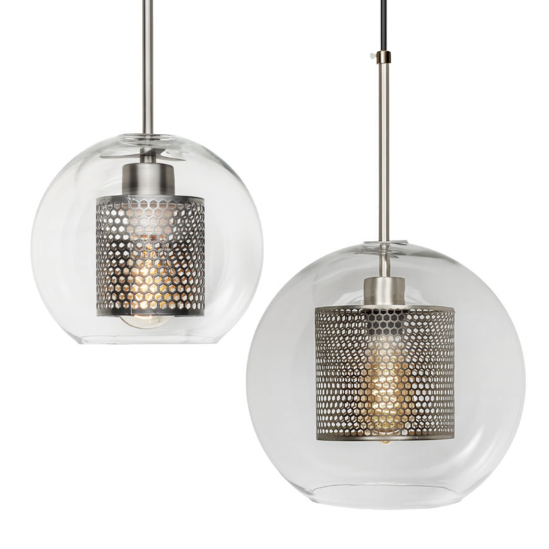 Perforated Vessel Pendant Lamp Nickel Ball Никель Прозрачное Стекло в Воронеже | Loft Concept 