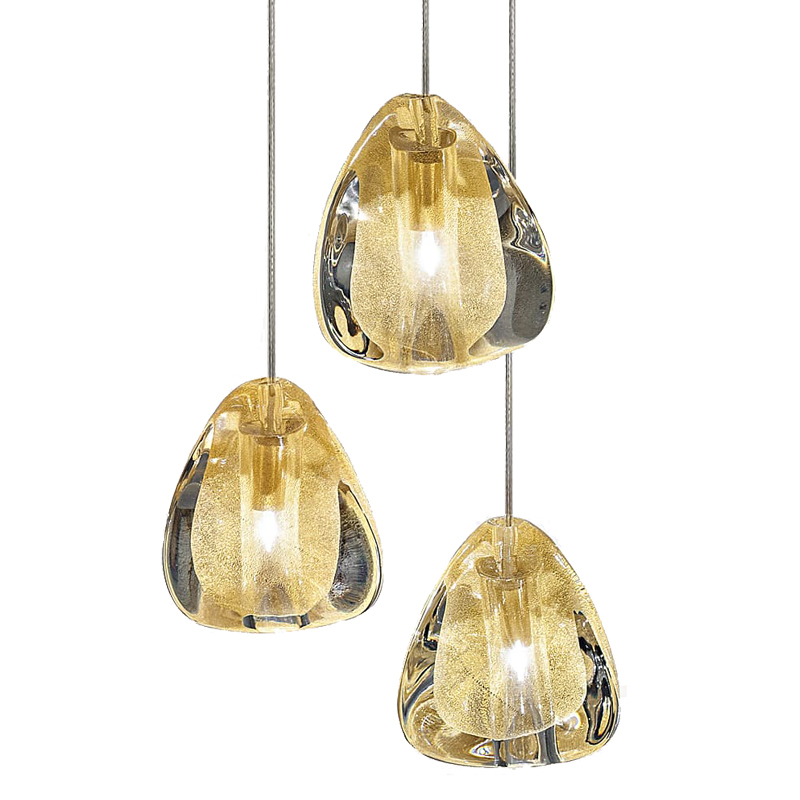 Подвесной светильник Mizu 1 Suspension Lamp Gold Янтарь (Amber) Хром в Воронеже | Loft Concept 