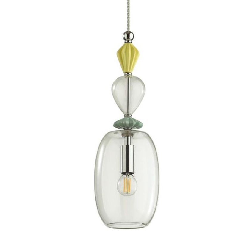 Подвесной светильник Iris Glas hanging lamp candy B chrome Прозрачное Стекло Прозрачный желтый Голубой Хром Прозрачный зеленый в Воронеже | Loft Concept 