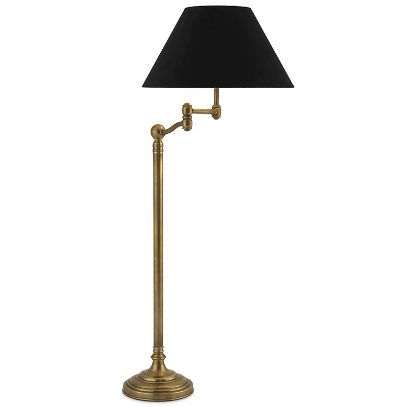 Торшер Eichholtz Floor Lamp Regis Brass Черный Винтажная латунь в Воронеже | Loft Concept 