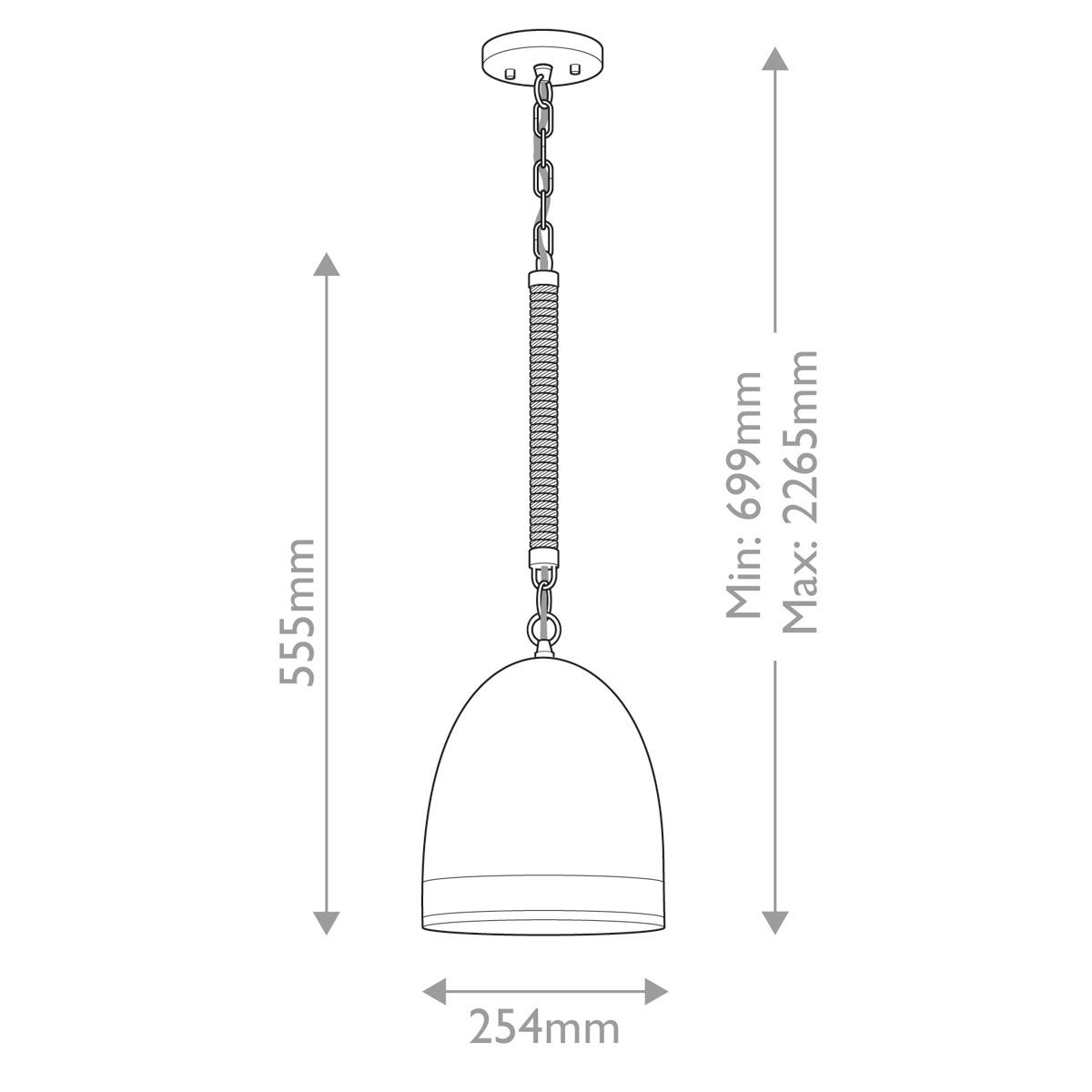 Подвесной светильник белый колоколообразный с декоративной обмоткой из веревки Hinkley в Воронеже