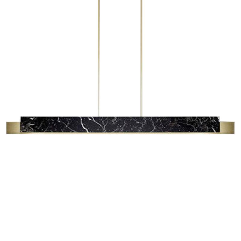 Люстра Leonce Marble Linear Chandelier Brass Черный Мрамор Nero Латунь в Воронеже | Loft Concept 