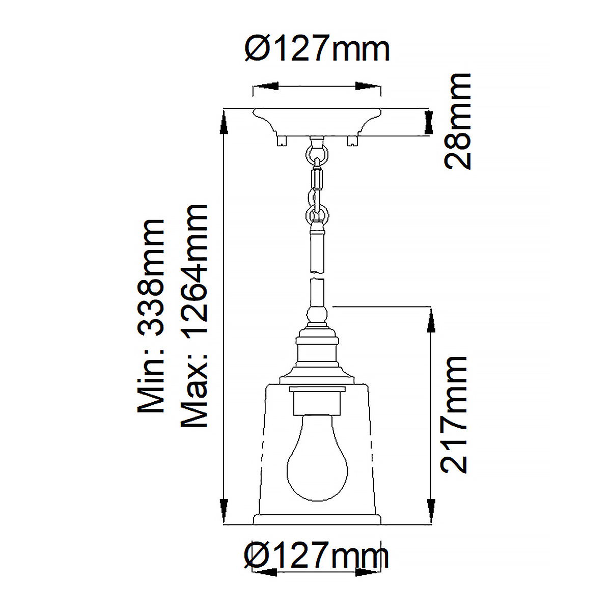 Подвесной светильник со стеклянным плафоном в форме колокола с эффектом пузырьков Kichler в Воронеже