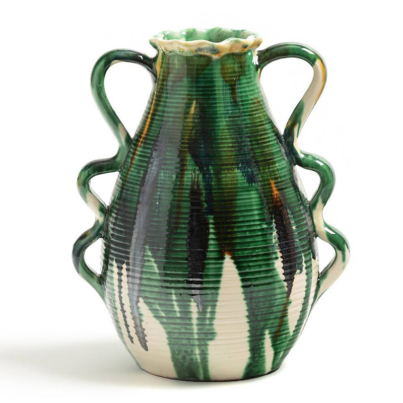 Ваза Faience Vase II Белый Зеленый Желтый Синий в Воронеже | Loft Concept 