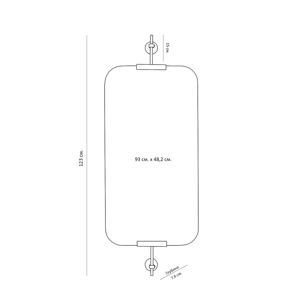 Зеркало прямоугольное с верхним и нижним креплениями Reach of Light в Воронеже