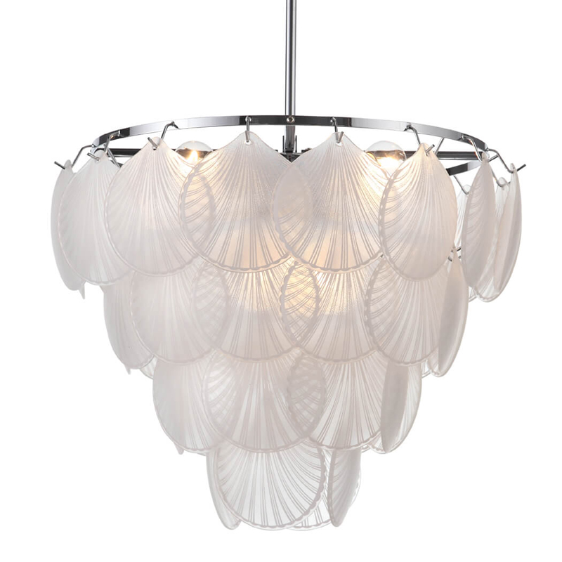 Люстра Glass Shells Suspension Chandelier Белый Хром в Воронеже | Loft Concept 