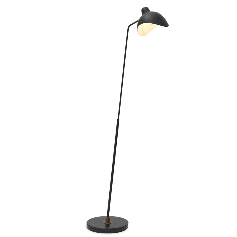 Торшер Eichholtz Floor Lamp Asta Черный Черный Мрамор Nero Латунь Античная полированная в Воронеже | Loft Concept 