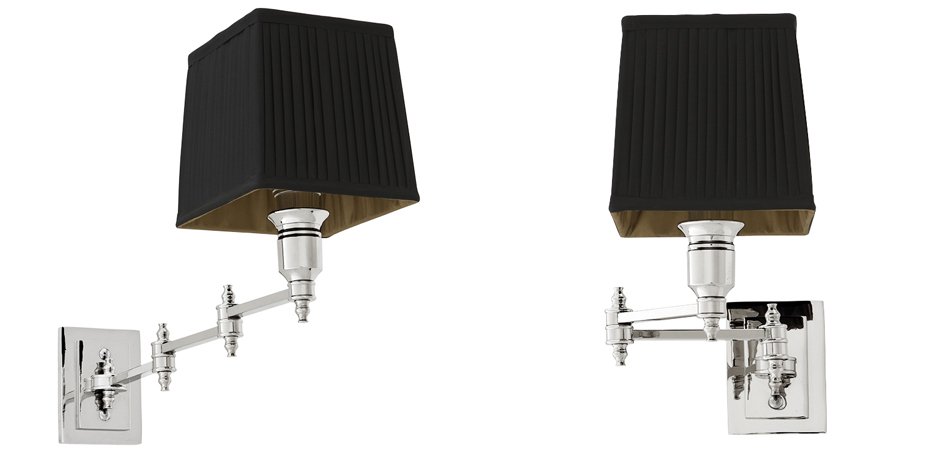 Бра Wall Lamp Lexington Swing Nickel+Black Бра Wall Lamp Lexington Swing Nickel+Black - Loft-Concept в Воронеже