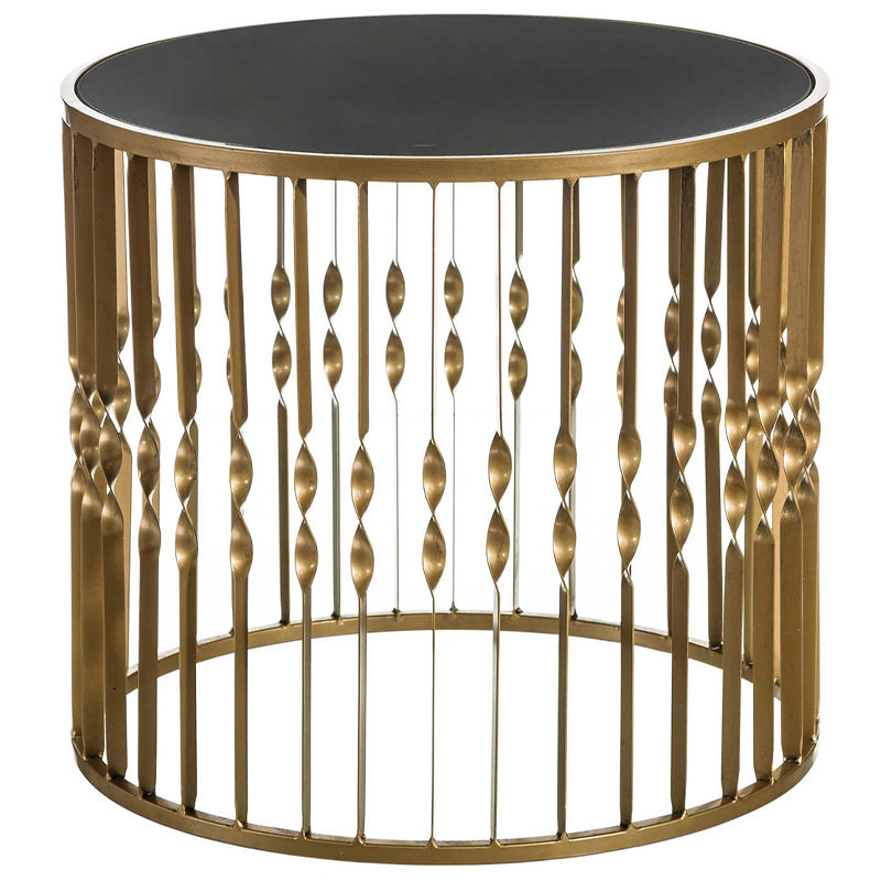 Круглый кофейный стол Arla Round Coffee Table Черный Золотой Круглый кофейный стол Arla Round Coffee Table Черный Золотой в Воронеже | Loft Concept