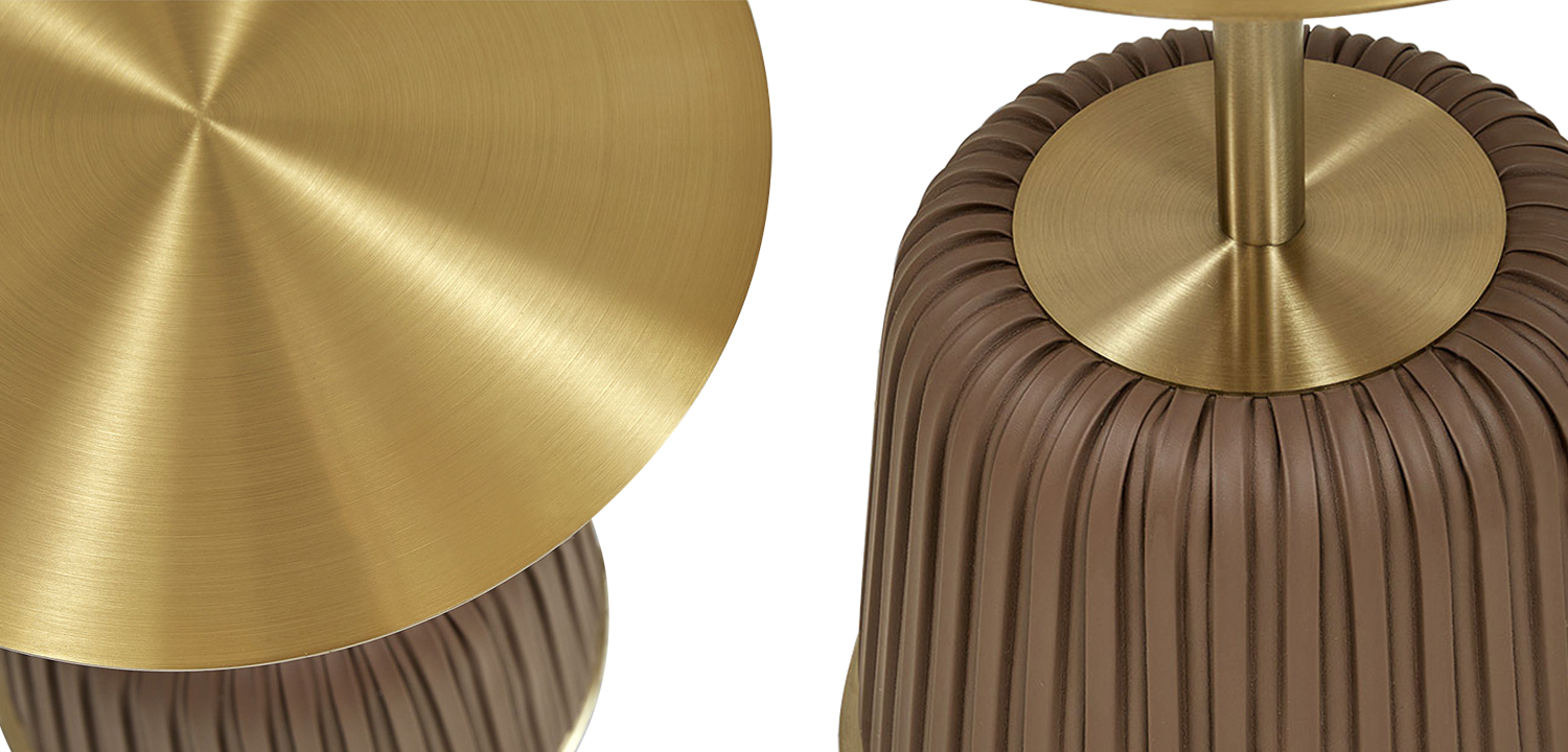 Приставной стол Orlaith Brown Gold Side Table - фото