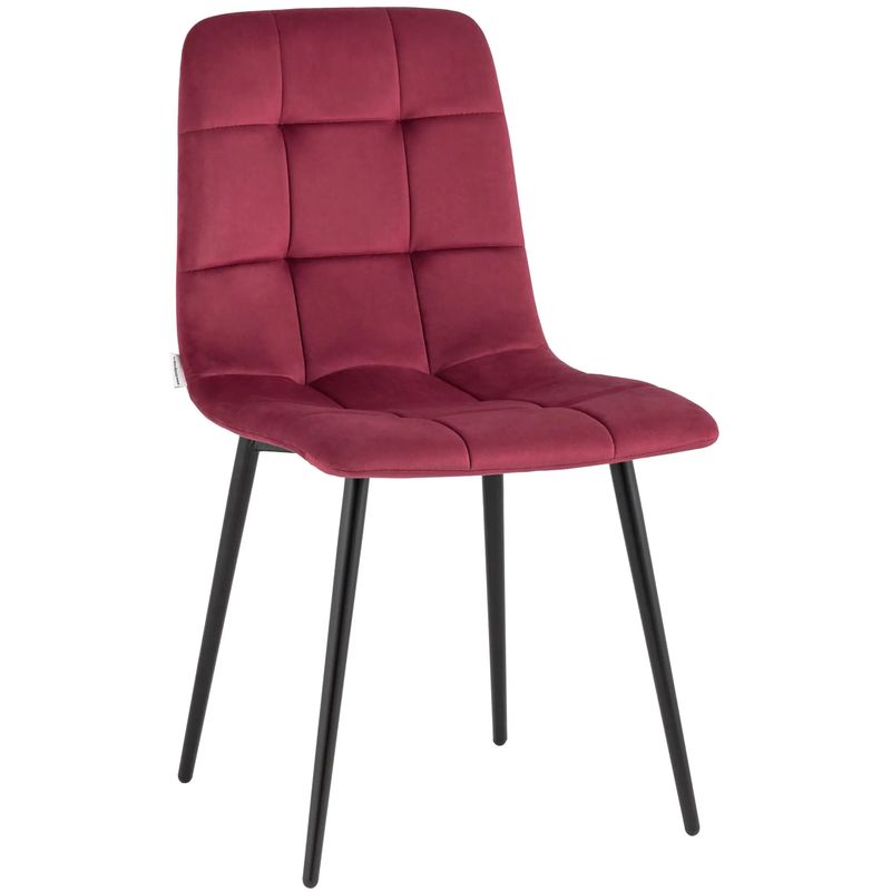 Стул NANCY Chair Малиновый Велюр Малиновый (Crimson) Черный в Воронеже | Loft Concept 