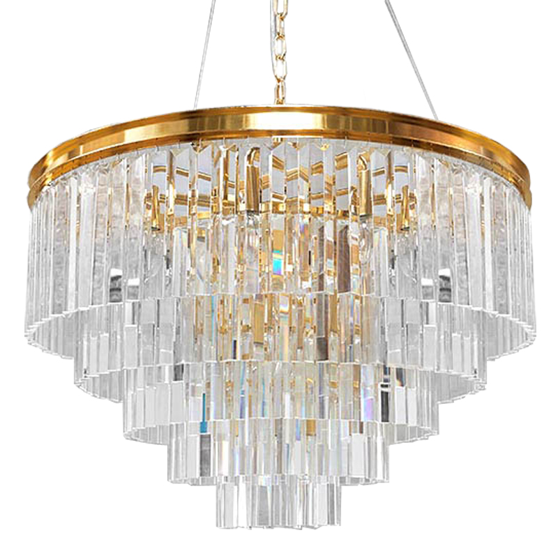 Люстра RH Odeon Chandelier Five Gold 80 Прозрачное Стекло Золотой в Воронеже | Loft Concept 