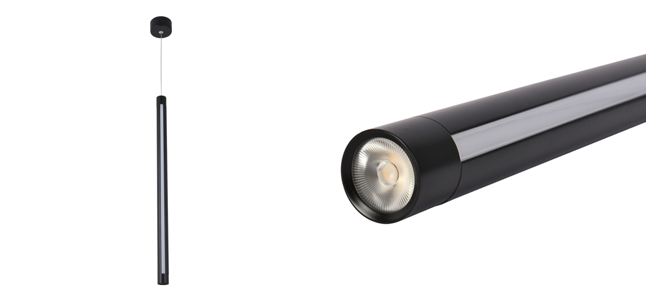 Черный подвесной светильник  TRUMPET TUBE - фото