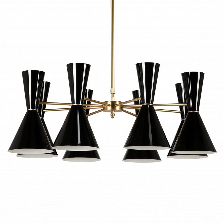 Люстра CAIRO Chandelier 8 Arm black Черный Латунь в Воронеже | Loft Concept 