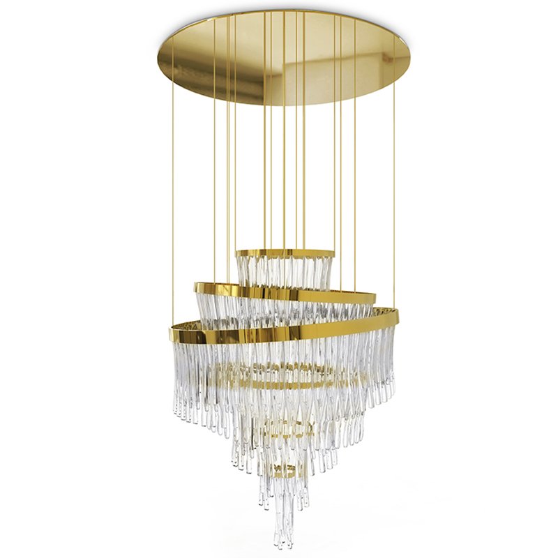 Люстра Luxxu Babel Chandelier Глянцевое золото Прозрачное Стекло в Воронеже | Loft Concept 