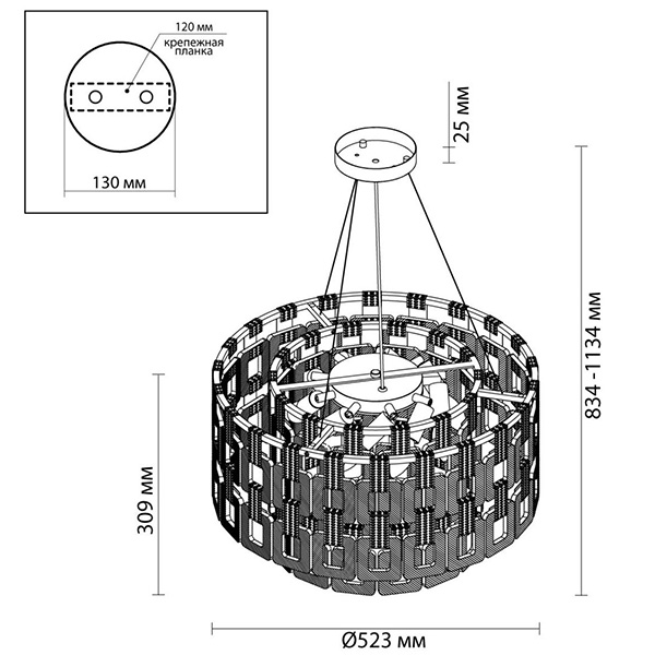 Люстра Ribbed Elements Pendant Round 52 в Воронеже