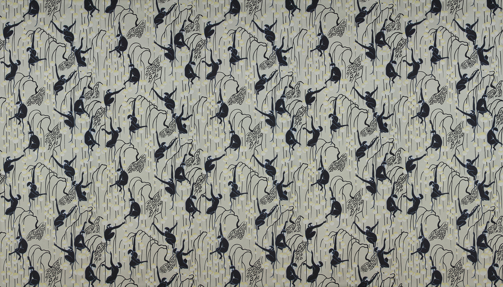 Обои ручная роспись Deco Monkeys Terracotta on Icefield dyed silk Обои ручная роспись Deco Monkeys Terracotta on Icefield dyed silk - постер Loft-Concept в Воронеже