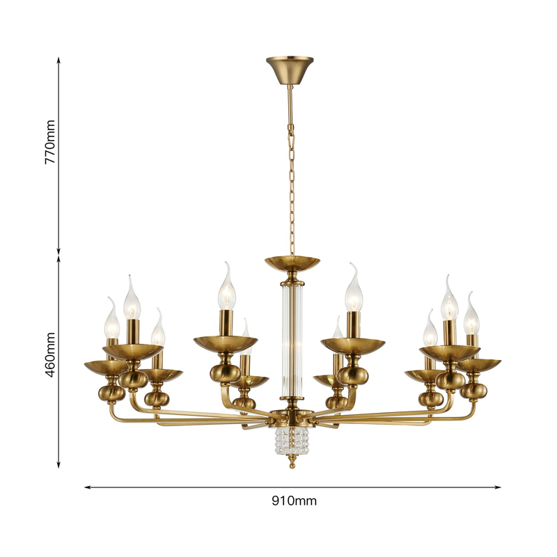 Люстра бронзового цвета со стеклянным декором Candelabrum D91 см в Воронеже