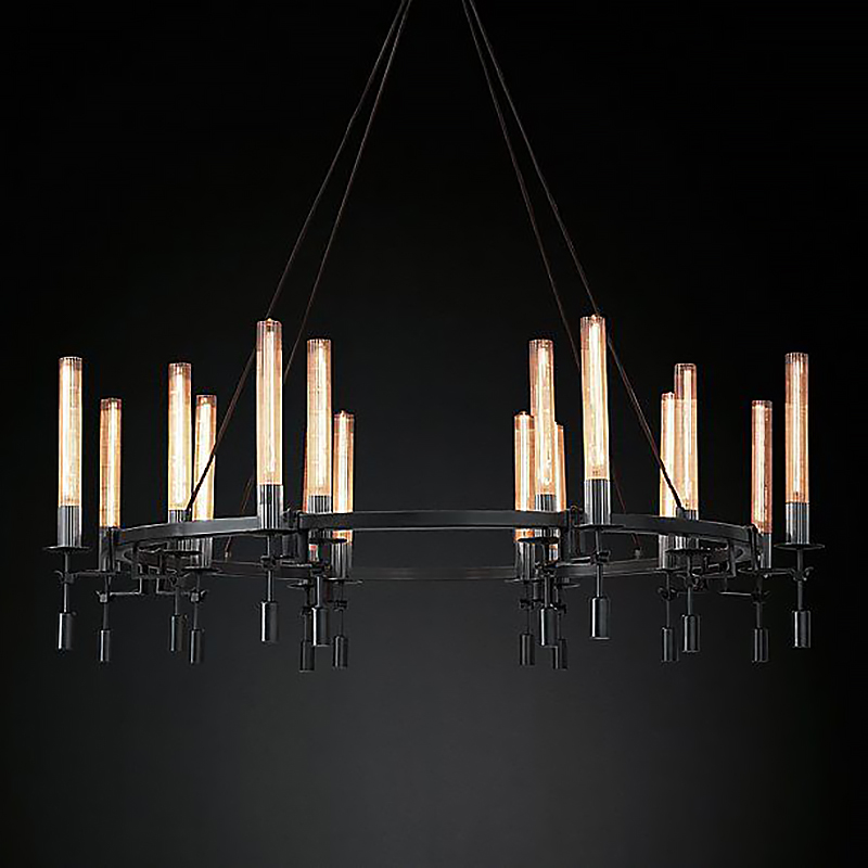 Люстра Restoration Hardware Fontanelle Chandelier black Черный Прозрачный в Воронеже | Loft Concept 