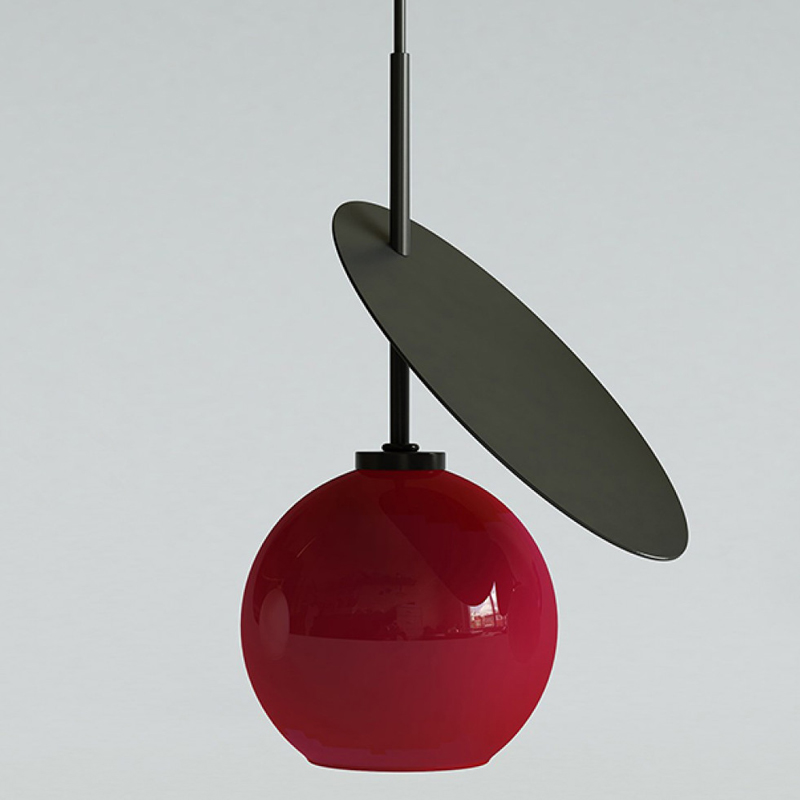 Подвесной светильник Cherry Pendant One Red Черный Красный в Воронеже | Loft Concept 