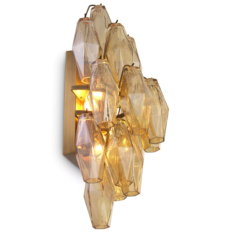 Бра Eichholtz Wall Lamp Benini Amber Латунь Янтарный в Воронеже | Loft Concept 