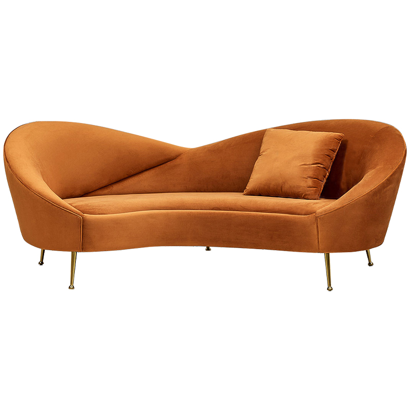 Диван Prudence Orange Sofa Оранжевый Золотой в Воронеже | Loft Concept 