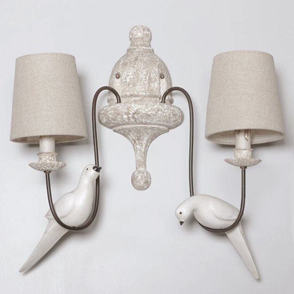 Бра Norman Bird Wall Lamp double ivory ( слоновая кость ) в Воронеже | Loft Concept 