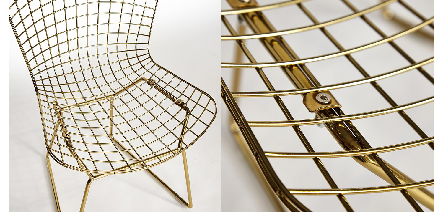 Стул Bertoia Side Chair gold - фото