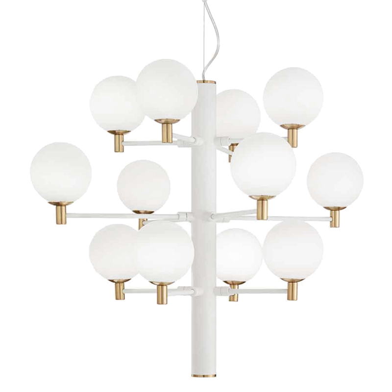 Люстра Italian Globe Abstraction Light White 12 Белый Золотой в Воронеже | Loft Concept 