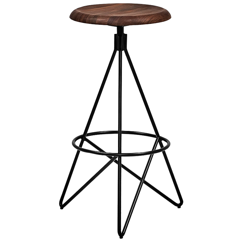 Барный стул Star Loft Stool Черный Коричневый в Воронеже | Loft Concept 