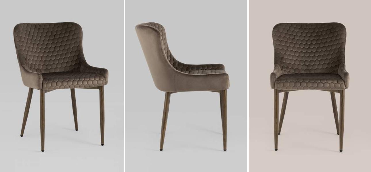 Стул Stitch Honey Chair Коричневый Велюр - фото