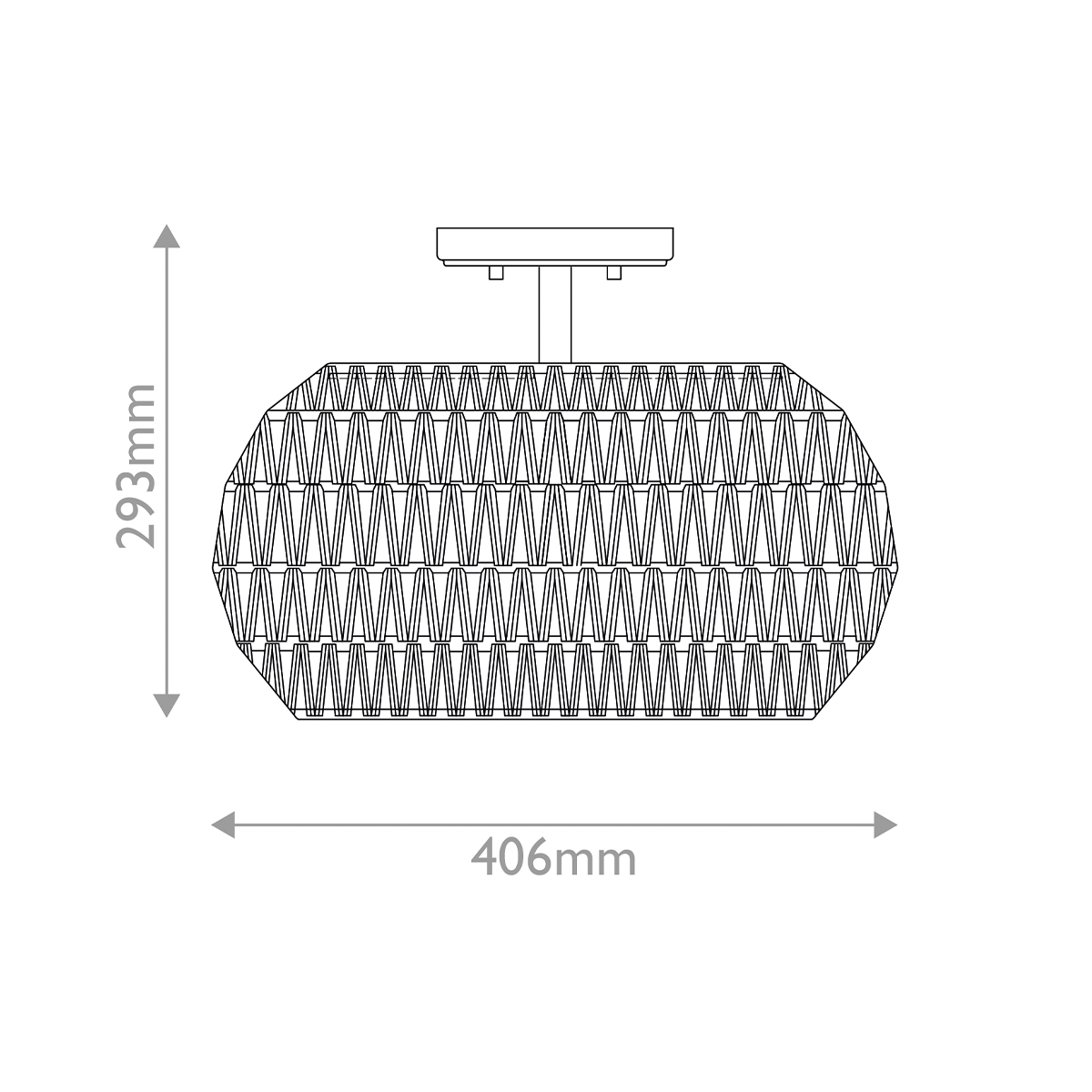 Потолочный светильник с плафоном из плетеного джута и черным каркасом Quoizel в Воронеже