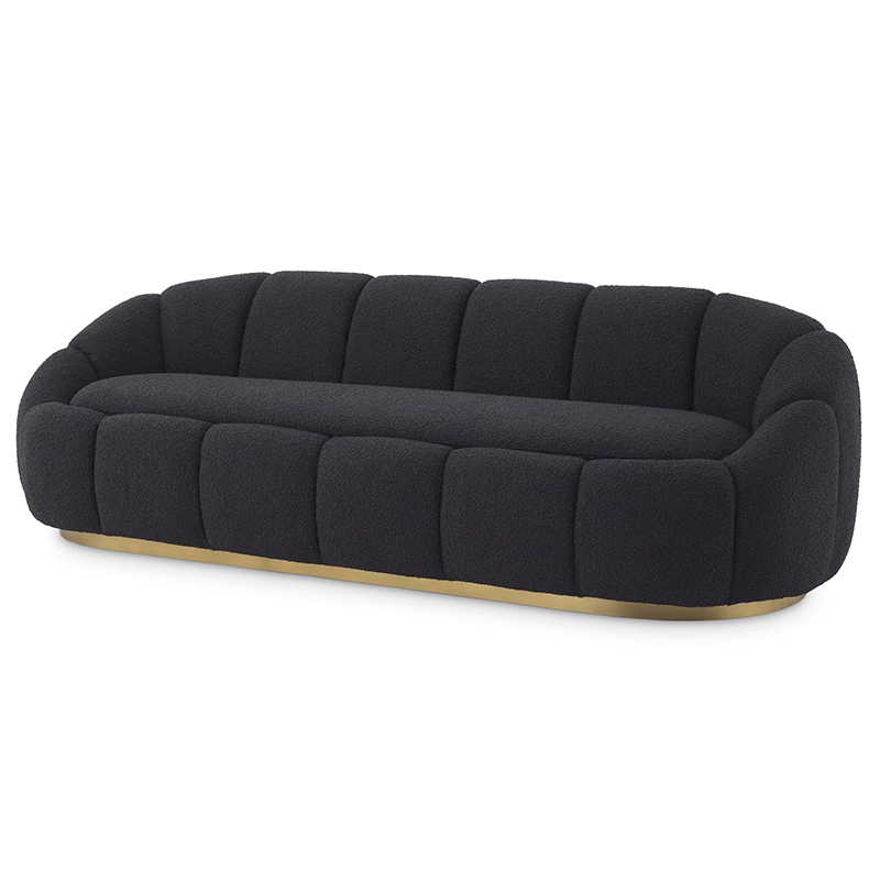 Диван Eichholtz Sofa Inger Black Черный Латунь в Воронеже | Loft Concept 