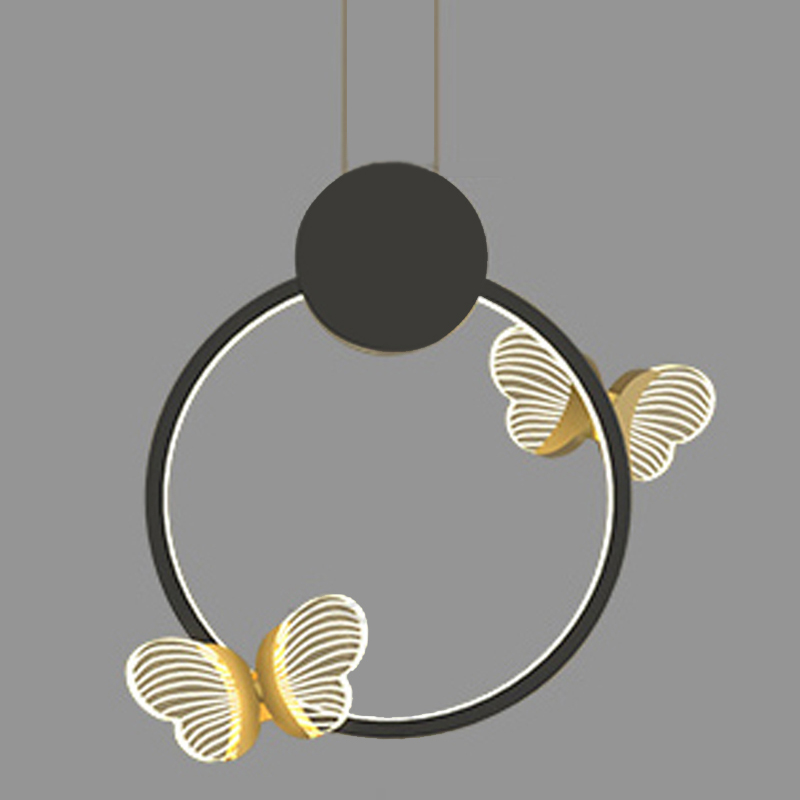 Светильник Butterfly Black Circle Прозрачный Черный Золотой в Воронеже | Loft Concept 