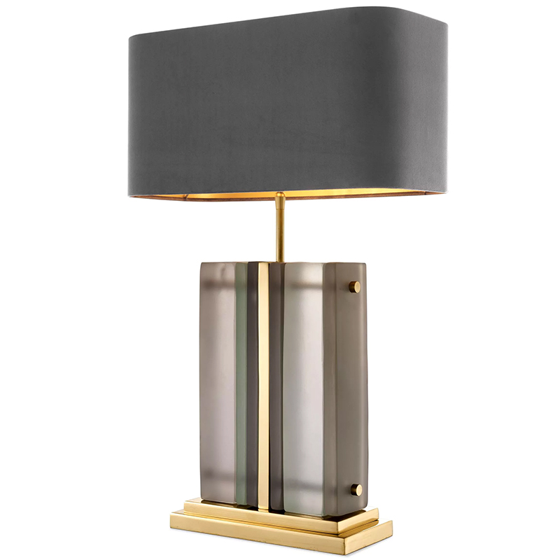 Настольная лампа Eichholtz Table Lamp Solana Brass Стекло Смок Латунь Серый в Воронеже | Loft Concept 