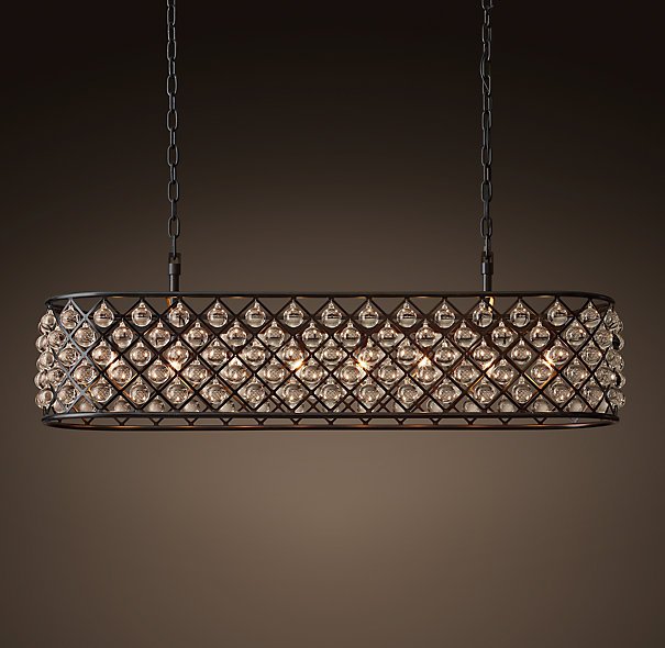 Люстра RH Spencer Rectangular Chandelier 120 Черный в Воронеже | Loft Concept 