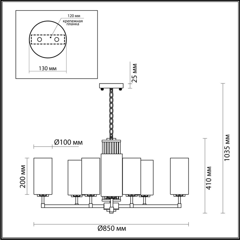 Люстра Pillars на 10 ламп в Воронеже